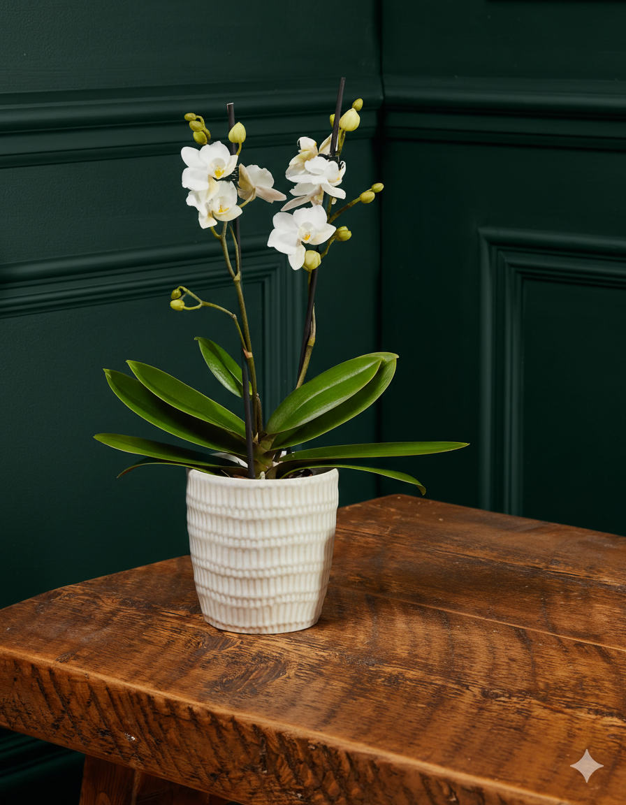 Mini Beyaz Orkide